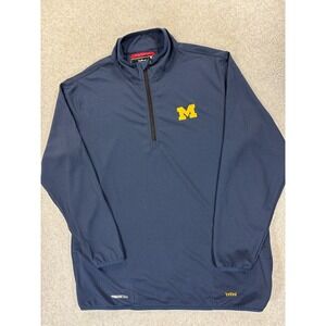 Michigan Wolverines Franchise 1/2 Zip‎ Campus Pullover Shirt (Men's Large) Blue